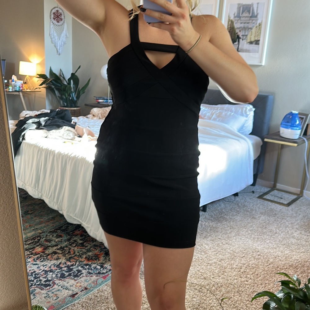 Love, Nickie Lew LNL Black Bodycon | Cocktail | Party | Mini Dress | size L